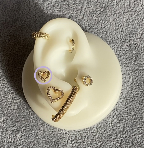 Mini heart piercing Thin Bar (20G)