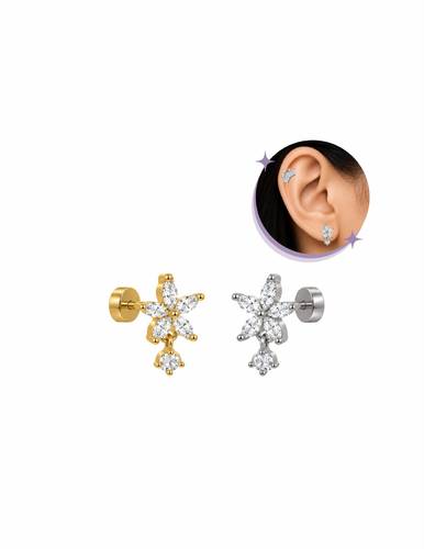 Bloom Drop piercing Thin Bar (20G)