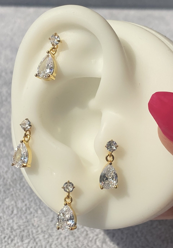 Pear Drop piercing Thin Bar (20G)