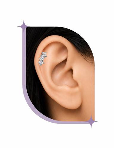 Floral Trio piercing Thin Bar (20G)