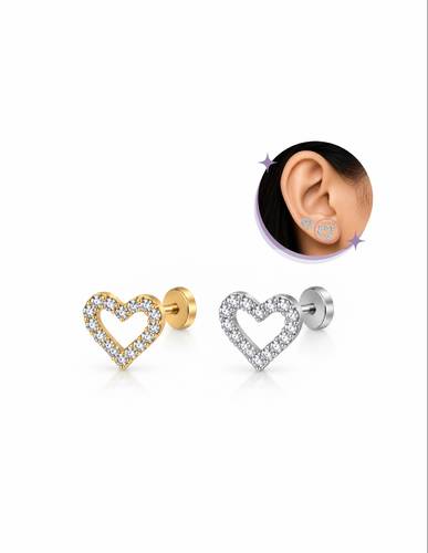 Big heart piercing Thin Bar (20G)