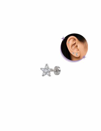 A star piercing Thin Bar (20G)