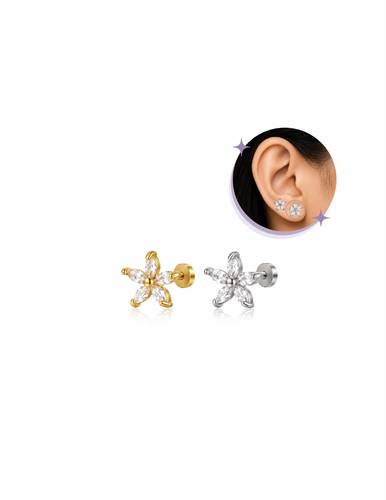 Large Flower piercings Thin Bar (20G)