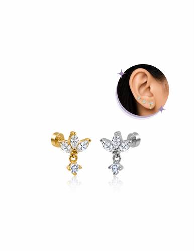 Petal Drop piercing Thin Bar (20G)