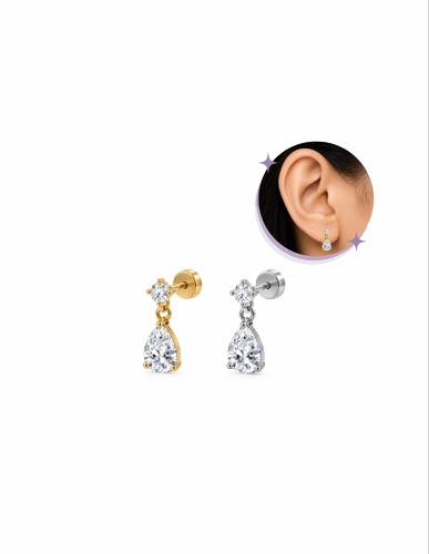 Pear Drop piercing Thin Bar (20G)