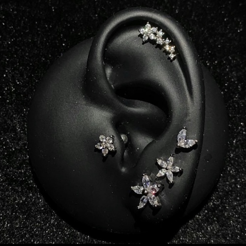 flower ear piercing Thin Bar (20G)