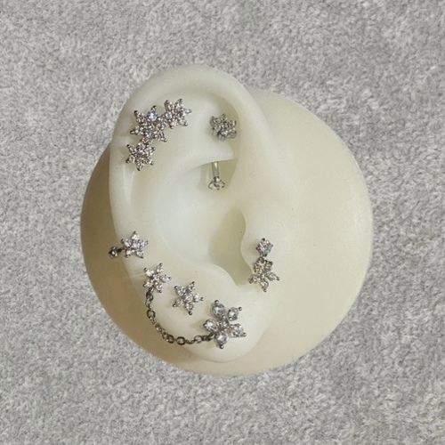 Bloom Chain piercing Thin Bar (20G)