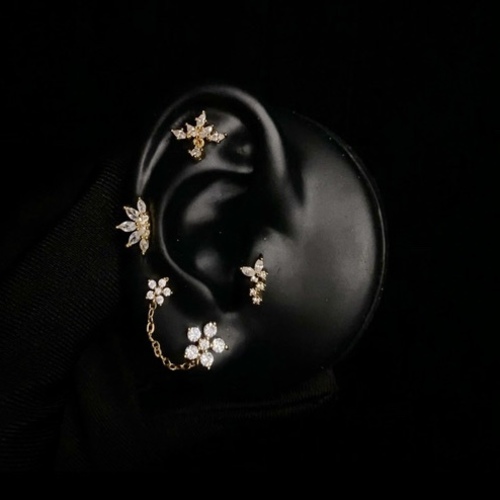 Bloom Chain piercing Thin Bar (20G)