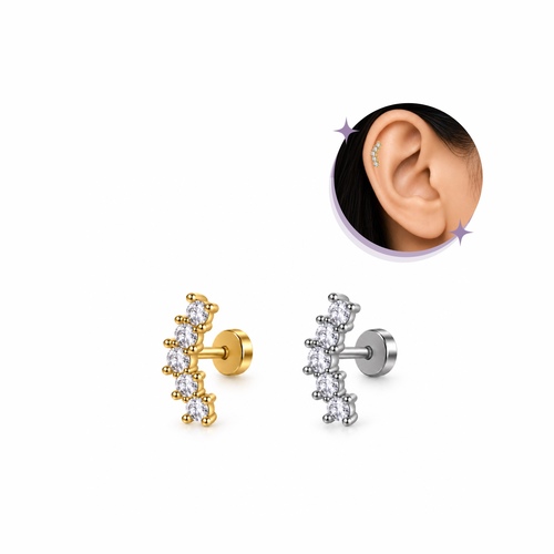 Sparkle Arc piercing Thin Bar (20G)