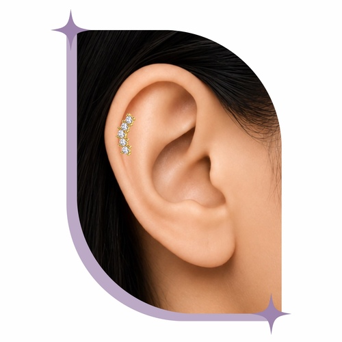 Sparkle Arc piercing Thin Bar (20G)