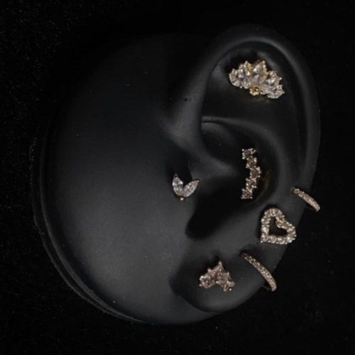 Sparkle Arc piercing Thin Bar (20G)
