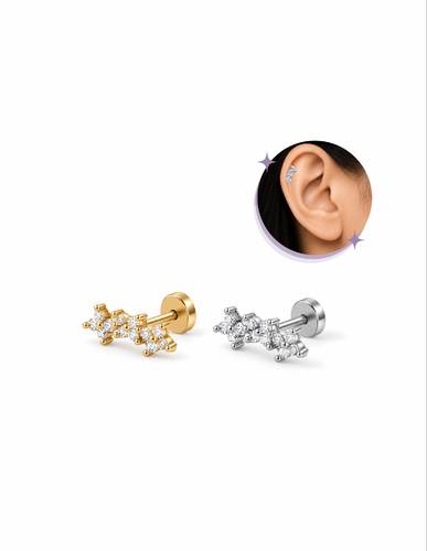 Floral Trio piercing Thin Bar (20G)