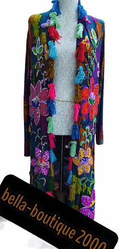 Long colorful cardigan