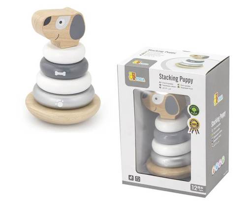 Viga - Stacking Puppy - The Viga Toys Stacking Puppy is a great educational game for any child from 12+months helping their hand-eye coordination.All toys are made of non-toxic paints and inks fully compliant with toy safety standards.