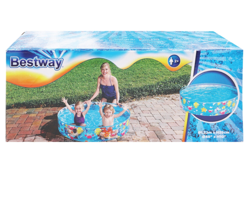 BESTWAY Foldable Kids Swimming Pool - aqua - (1.22m x 25cm)