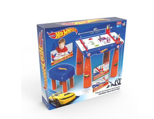 Hot wheels Colouring Table With Stool - A Perfect Gift for Any Young Hot Wheels Fan. Some Assembly Required. Suitable for Ages 3yrs and Older. Choking Hazard: Contains Small Parts.