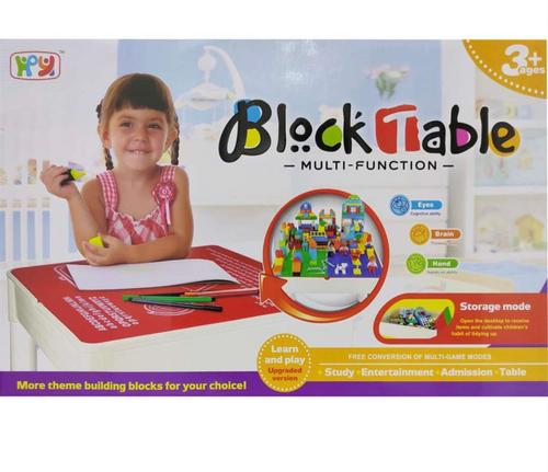 Block table - multi-function - Learning Detachable off to Play Multi-Functional Toy Block Table. This is the popular gift for children, it will bring them a golden childhood. 
Could be a painting, dining or studying table.