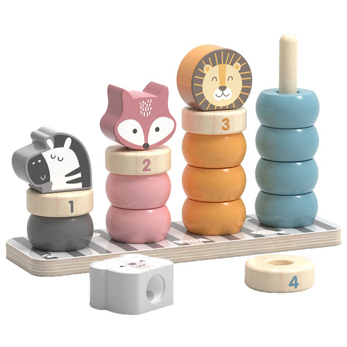 Polarb - Stacking Blocks - Solid stacking wooden beads and blocks with cute animal faces might be one of the favorite play for little ones. 

Inspires early counting up to 10, develops simple maths such as sum and subtract between 0 to 10. 

Helps children with colour sorting, number and animal recognition. An ideal toy for toddlers to improve hand and eye coordination and problem-solving skills.