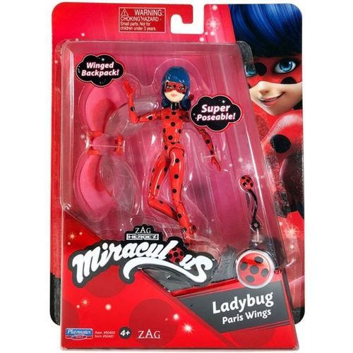 Miraculous - Moments Small Dolls - Ladybug Paris Wings - Collect all your favourite characters from the Miraculous TV show! This Doll has super poseability to play out all the amazing action sequences from the TV show! The doll stands 12cm tall and comes packed with signature accessories that fans will instantly recognize from their meaningful moments. This Ladybug Small Doll comes with her Yo-Yo weapon and removable wings that rotate freely. She is ready to save Paris!