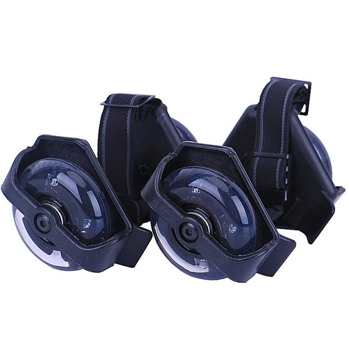 Shoe wheels with lights - 1 Pair Kids Children Wheel Heel Roller Skate Shoes Adjustable LED Flashing Wheel Heel Skate Rollers with Pulley Strap