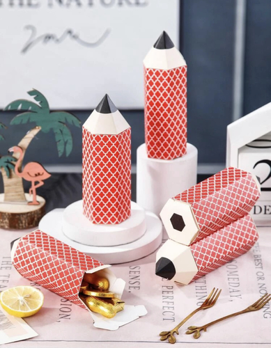 Pencil Shaped Candy Box - Product Measurement Height: 15 cm, Width:5 cm, Length:5.5 cm