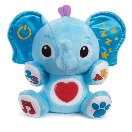 Little Tikes My Buddy -Triumphant - Soft and cuddly elephant with 240+ sing-along songs, sounds and phrases Exposes baby to textures, cuddles and tickles. Contagious laughter begins when you tickle triumphant’ s tummy Encourage cuddles – tummy features soft glow light Teaches your little one alphabet counting, musical instruments and to follow directions Press hands and feet and watch the light-up heart respond to baby's touch Item dimensions LxWxH - 7.75 x 12.25 x 11 inches