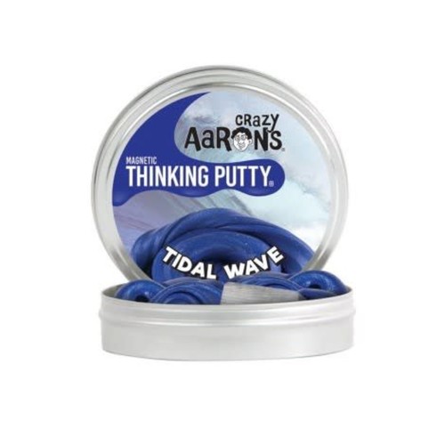 Crazy Aaron's Tidal Wave Thinking Putty - In search of the perfect wave? Try an electromagnetic one. Just like the ocean’s tidal forces, electromagnetic forces are incredibly powerful and awe-inspiring. Created to mimic the effect of a giant swell, Tidal Wave Thinking Putty comes with a powerful magnet to help you create incredible effects. Charge the putty with the magnet and watch as the iridescent blue crest moves toward it in an invisible magnetic field. You’ll even see ripples on the surface just like the sea.