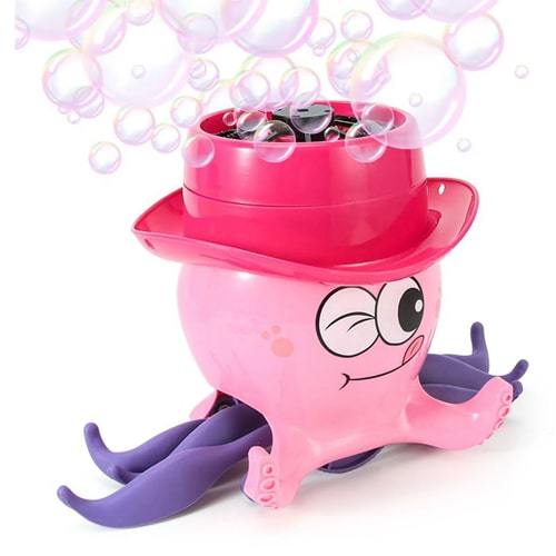 Galaxy Bubbles Crawling Octopus Bubble Machine - Description: The bubble machine is made of kid-friendly ABS plastic with high density
 and battery power.  Safe, stable, non-toxic, suitable for your kids, 
babies, and pets to play with.   Just press the ON switch to automatically make bubbles, one key
 to make bubbles in seconds, an eight-hole nozzle, 
high-speed rotation to make more than 8 times bubbles that of ordinary 
ones.  It can generate 500+ bubbles in the air per minute, which can save
 a lot of time and energy to make colorful bubbles.  The bubble tank is 
independently designed for detachable cleaning, and the large-capacity 
design can be detached and cleaned without frequent liquid addition. It has a chain hanging on the bubble machine, gently pull and follow, make the kids excited, and have a lot of fun.