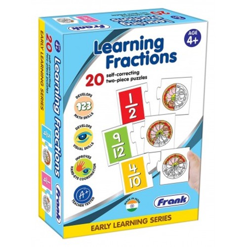 Learning Fraction - -With one piece of the pair printed with a mathematical fraction and - The other with an image of a pizza with its colored slices representing that fraction -Children have fun finding the perfectly-fitting piece—learning  -For Age:4+