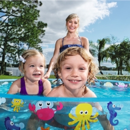 BESTWAY Foldable Kids Swimming Pool - aqua