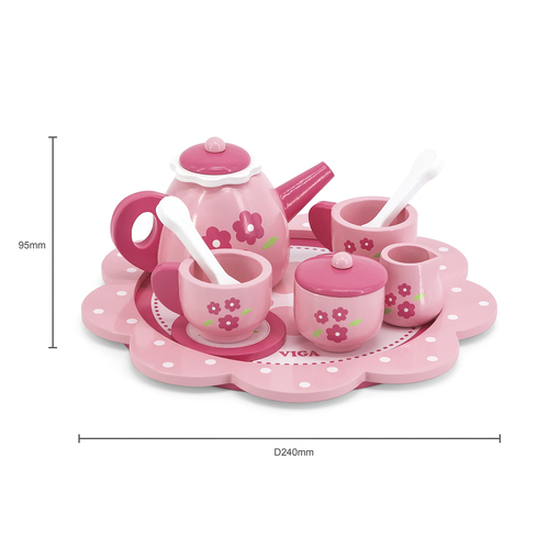 Wooden Tea Set Pink