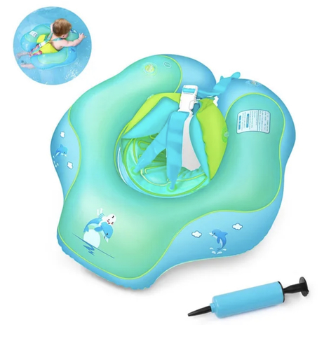 Toy Factory - Baby Swim Ring Infant Toddler Floats - Baby Swim Ring with Unique Design: provides ideal and comfortable swimming posture for babies. Double-decked air chamber, belly and waist support, adjustable belt ensures swimming babies’ safety. Age: 6 months – 30 months old, 5-15kg