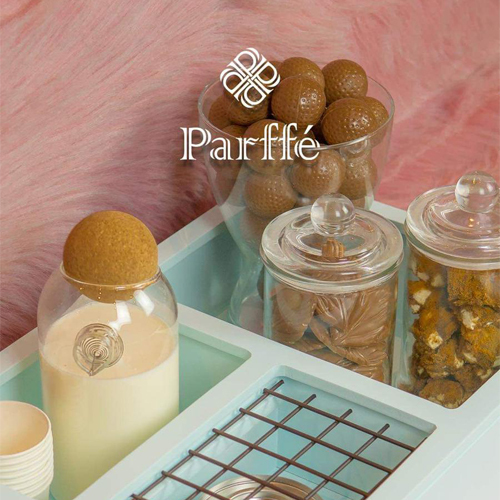 Parffe Chocolate - Parffe Course - A full course contains two glasses, chocolate chips, rocky road, and marshmallow balls melted with hot milk