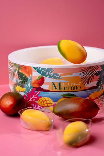 Morrano Sweets - Cold mango sweet - Pieces of frozen frozen mango pieces in the Italian way, stuffed with fresh mango sauce 6 pieces