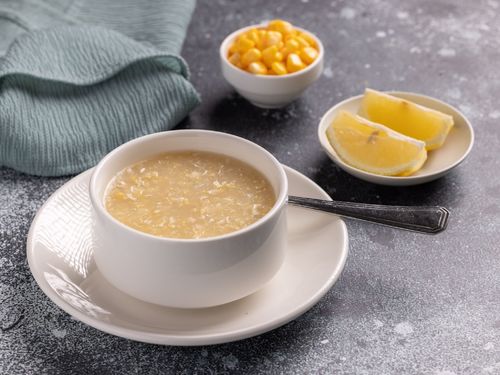 Sweet Corn Soup - Vegetables or chicken.