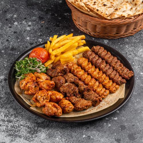 Mix Grills For 2 Persons - 2chicken kebab, 2 meat kebab, 2 shish tawook, 2 meat tikka .