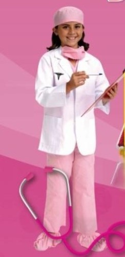 Pink Woman Doctor - includes hat mask shirt jacket trousers stethoscope