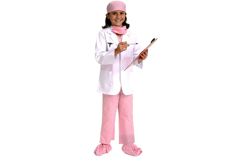 Pink Woman Doctor - includes hat mask shirt jacket trousers stethoscope