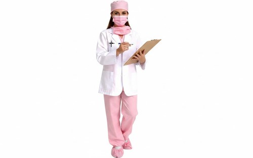 Pink Woman Doctor - includes hat mask shirt jacket trousers stethoscope