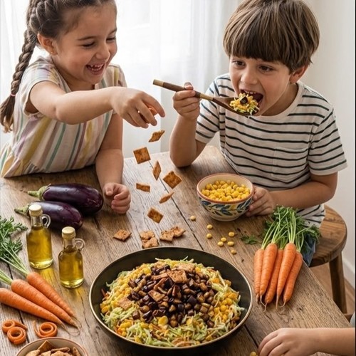 سلطه كول سلو بالذره والباذنجان