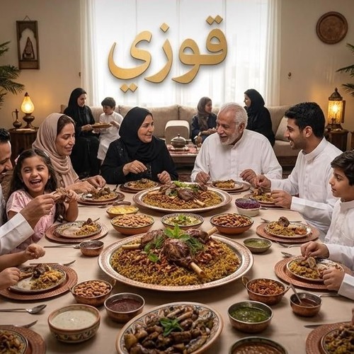 قوزي لحم وفريكه شامي