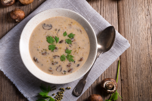 Mushroom Soup - Mushroom soup with cream.