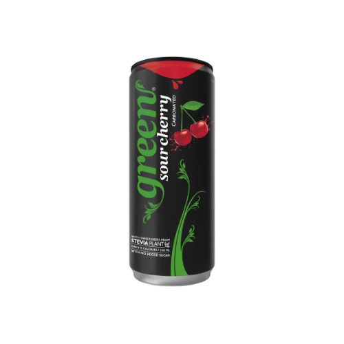 Green Cherry 330 ml - With sweeteners from stevia plant 100% Taste 6% National Juice No Aspartame Free sugar