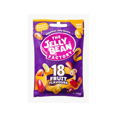 Jellybean Pouch 18 Huge Mix Flavors, 28g - Free Gelatin  Free Gluten  Naturally Coloured and Flavors
 Free from Artificial Colors and Allergens