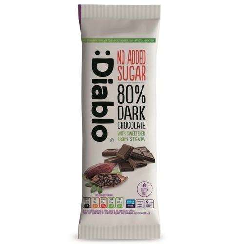 Diablo Stevia Dark 80% Chocolate Sugar Free 75g