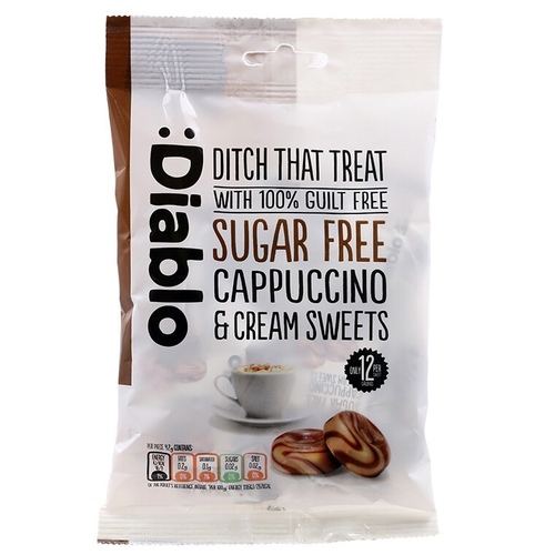 Diablo Sweets Cappuccion & Cream 75g - Only 12 Calories Per Sweet. 100 % Guilt Free. Sugar Free. For Those on A Sugar Controlled Diet.