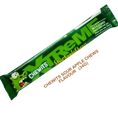 Chewits Sour Apple Flavored Chewy Sweets 34g