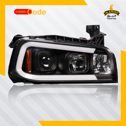 Al Barq for Car Accessories  - HEAD LAMP FOR DODGE CHARGER 05-09, BLACK HOUSING WITH LENS (2012 LOOK) - code 1100891 - HEAD
  LAMP FOR DODGE CHARGER 05-09, BLACK HOUSING WITH LENS (2012 LOOK)