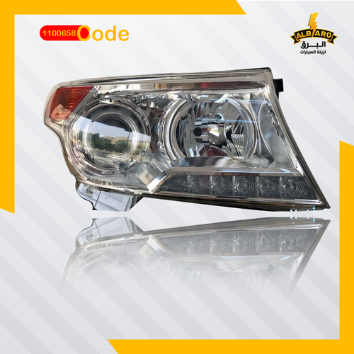 Al Barq for Car Accessories  - HEAD LAMP FOR TOYOTA LANDCRUISER 2008-2015 - code 1100658 - HEAD
  LAMP FOR TOYOTA LANDCRUISER 2008-2015, CHROME HOUSING WITH LENS