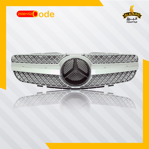 Al Barq for Car Accessories  - FRONT GRILLE FOR Mercedes W230, black + chrome / silver  - code 2500152 - FRONT
  GRILLE FOR Mercedes W230, black + chrome / silver + chrome CL63 shape